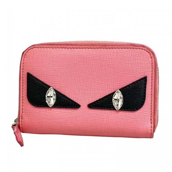 Fendi Monster Leather Wallet/Coin Case, Pink, Women's, P1155072 - Picture 1 of 10